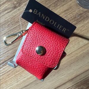 Bandolier Red Leather air pod Pouch, brand new